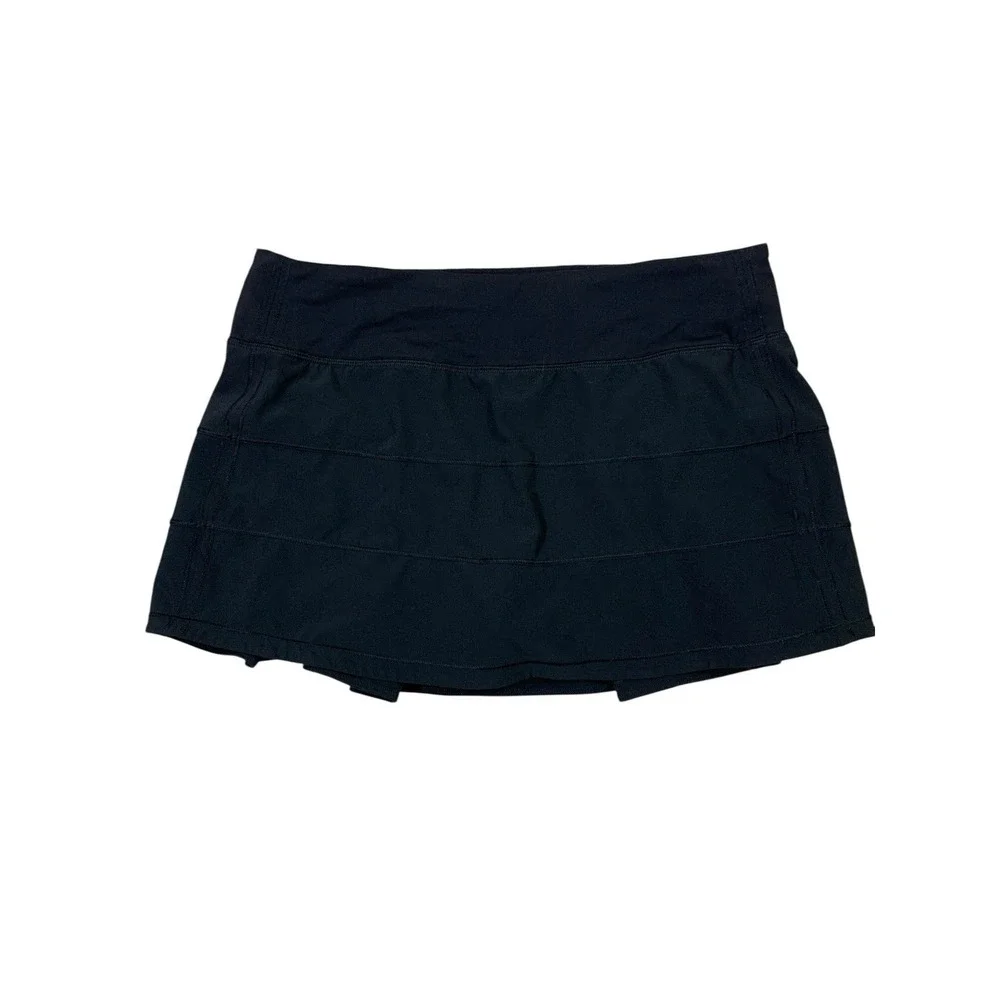 Lululemon Pace Rival Skirt 6 Black Tennis Golf Athletic Skort